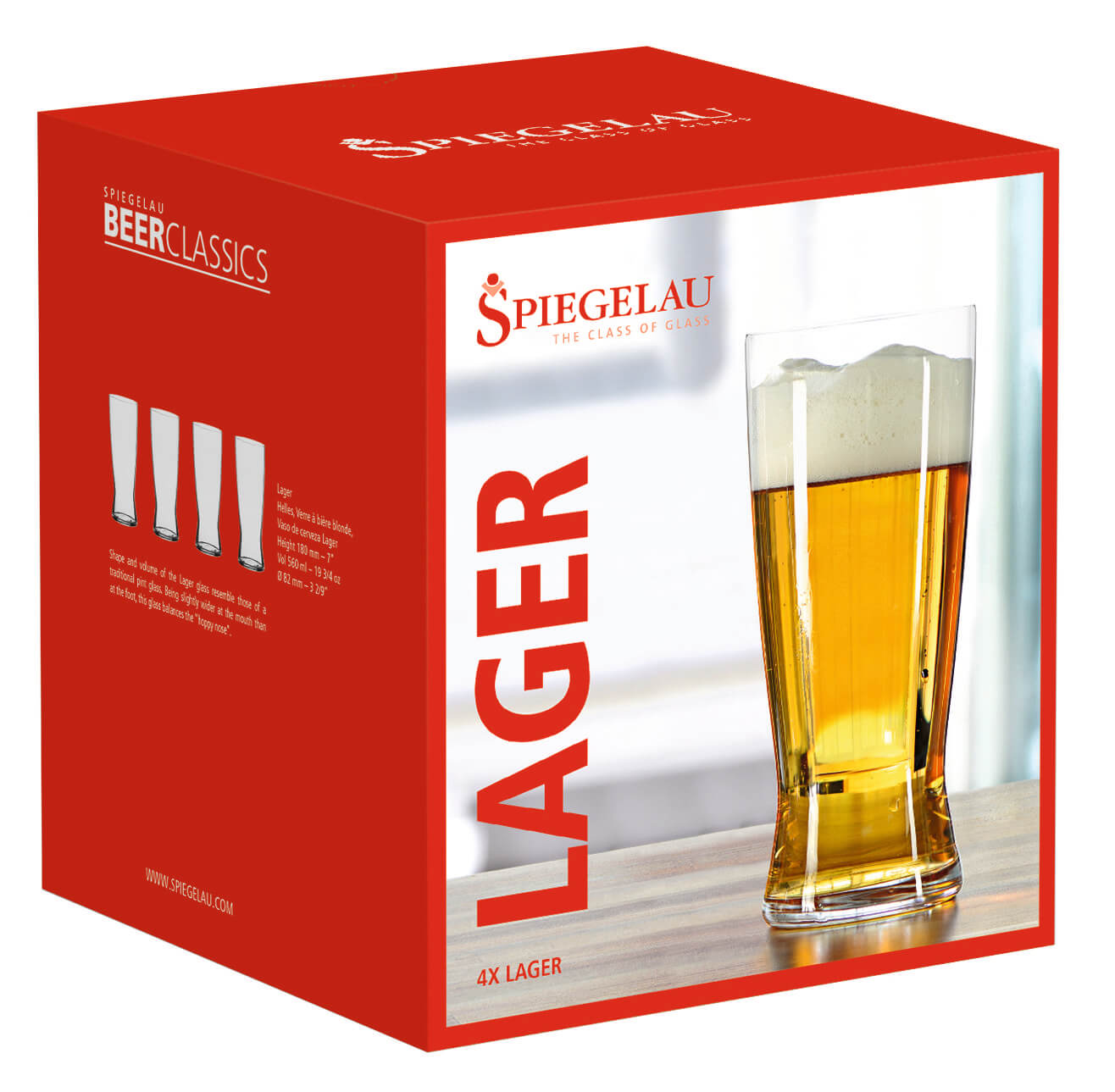 Spiegelau Beer Classics Helles 0,5 l im Geschenkkarton, 4er-Set